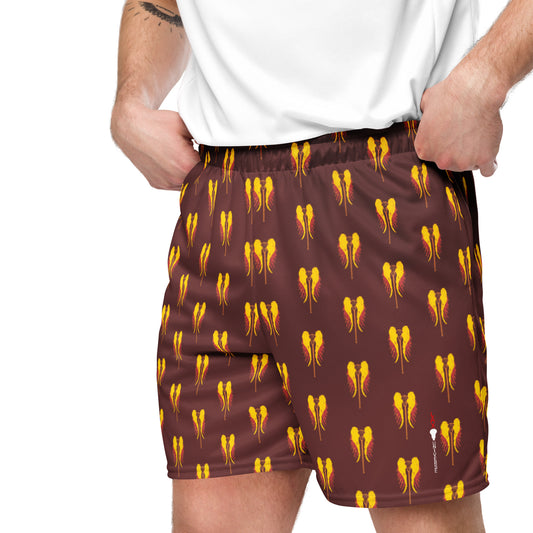 LAXUNIVERSE "WINGS" Burgundy mesh shorts