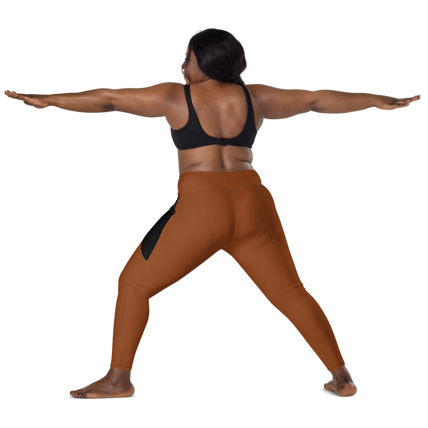 LAXUNIVERSE Saddle Brown Crossover leggings with pockets