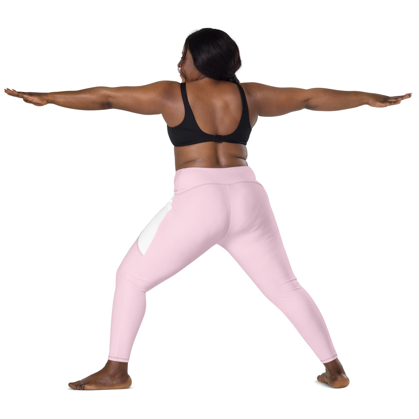 LAXUNIVERSE Pig Pink Crossover leggings with pockets