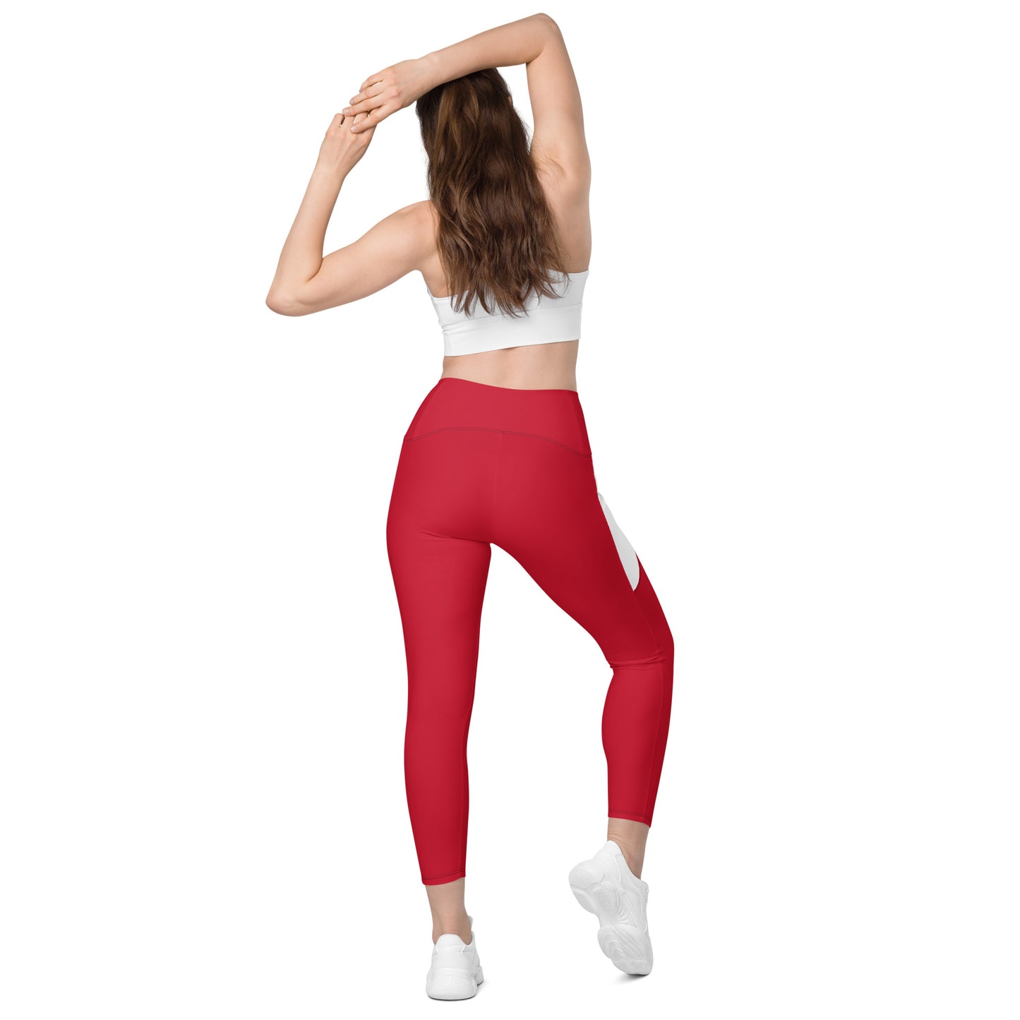 LAXUNIVERSE RED Crossover leggings with pockets
