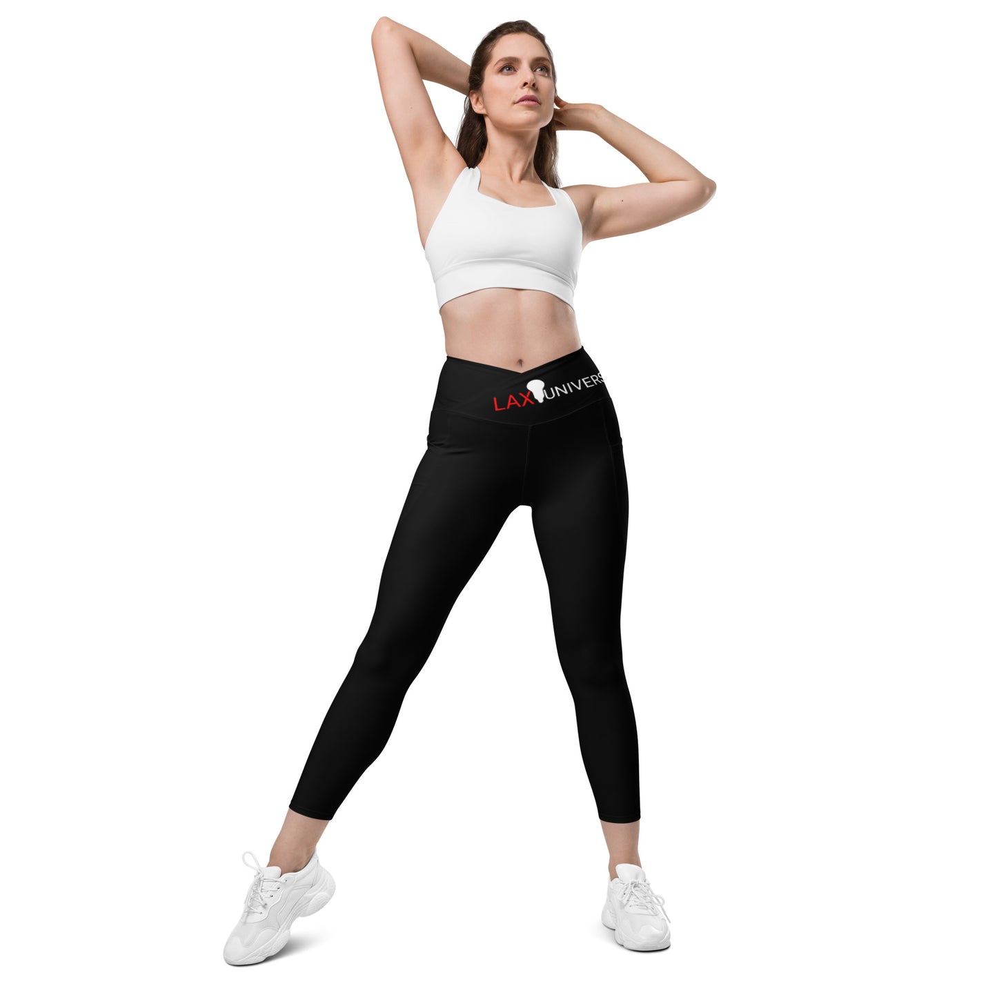 LAXUNIVERSE BLACK Crossover leggings with pockets