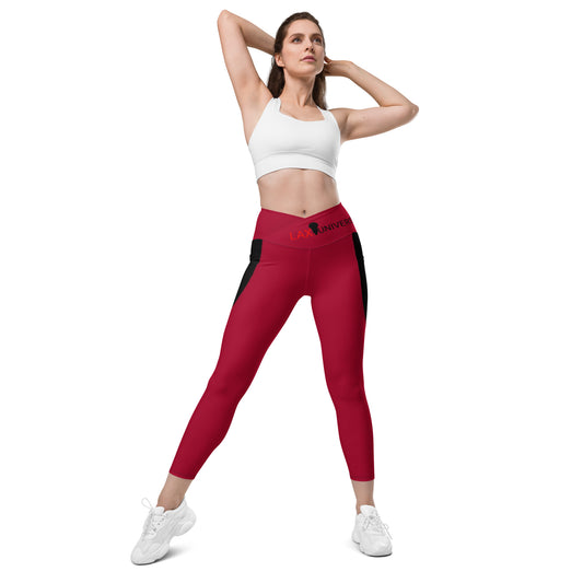 LAXUNIVERSE Carmine Crossover leggings with pockets