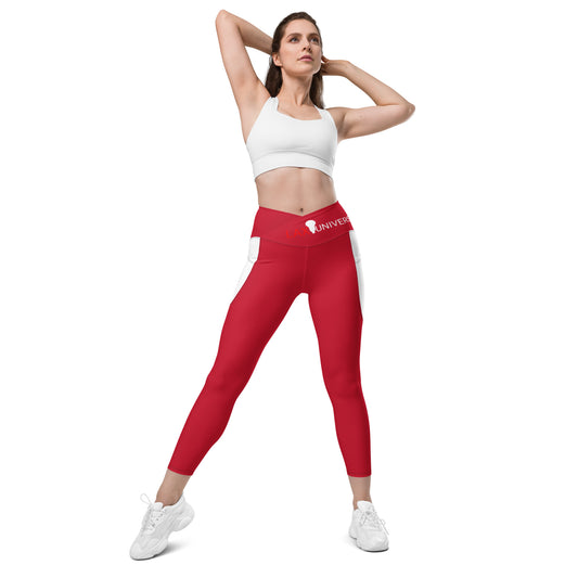 LAXUNIVERSE RED Crossover leggings with pockets