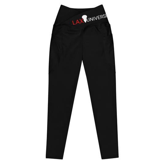 LAXUNIVERSE BLACK Crossover leggings with pockets