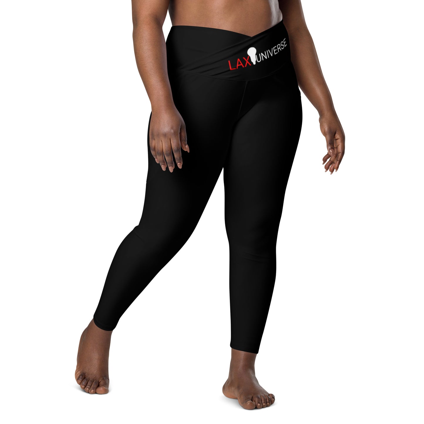 LAXUNIVERSE BLACK Crossover leggings with pockets