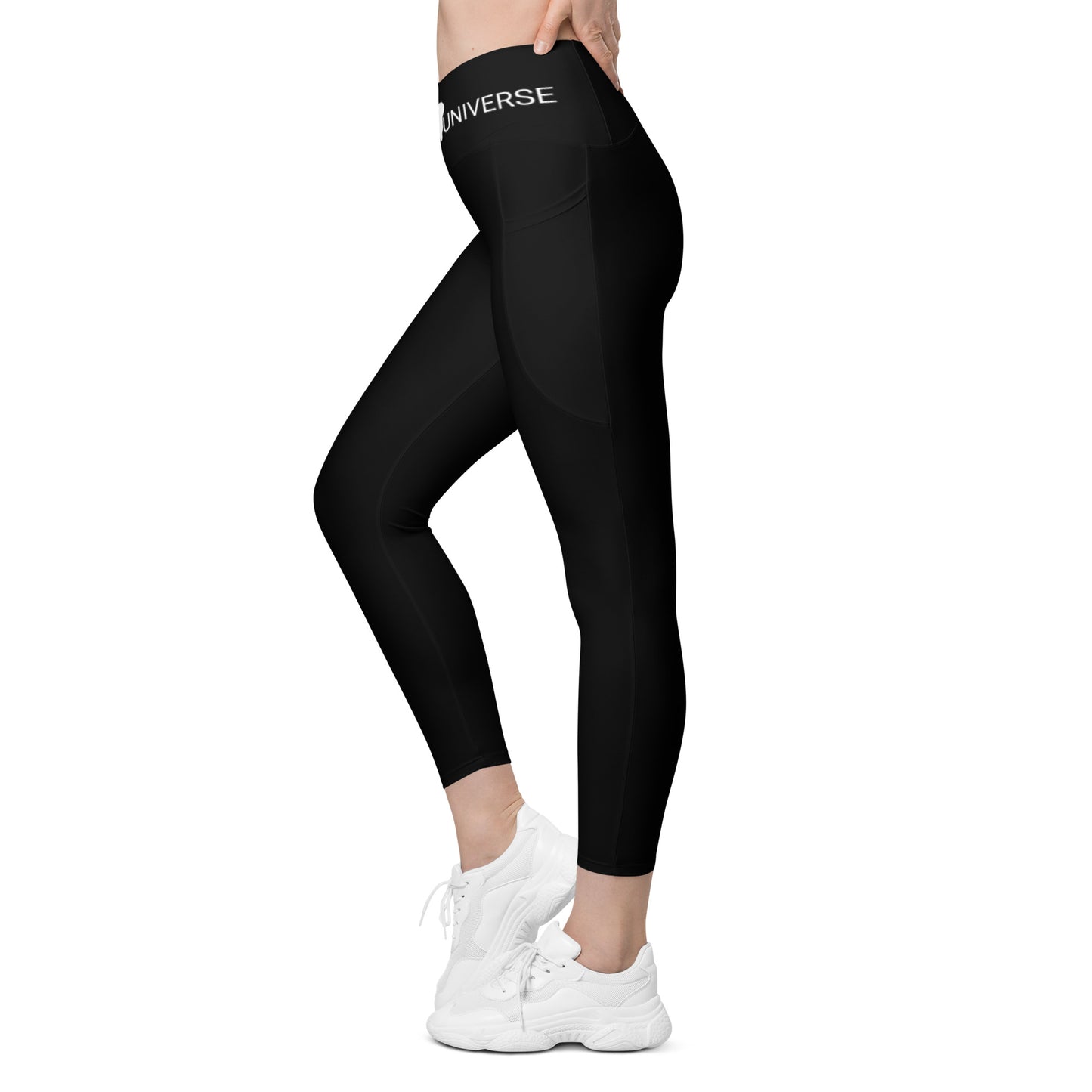 LAXUNIVERSE BLACK Crossover leggings with pockets