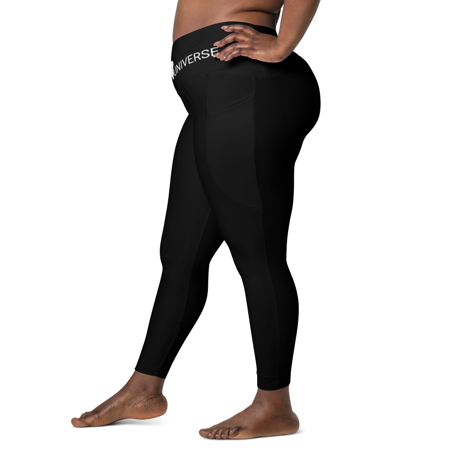 LAXUNIVERSE BLACK Crossover leggings with pockets