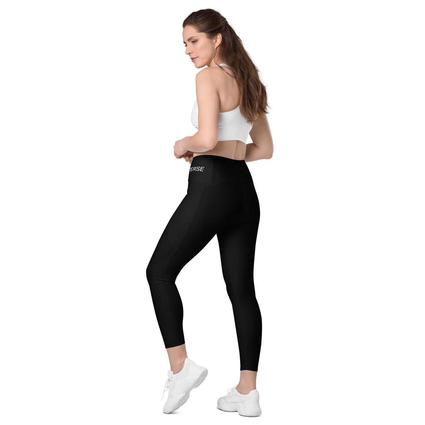 LAXUNIVERSE BLACK Crossover leggings with pockets