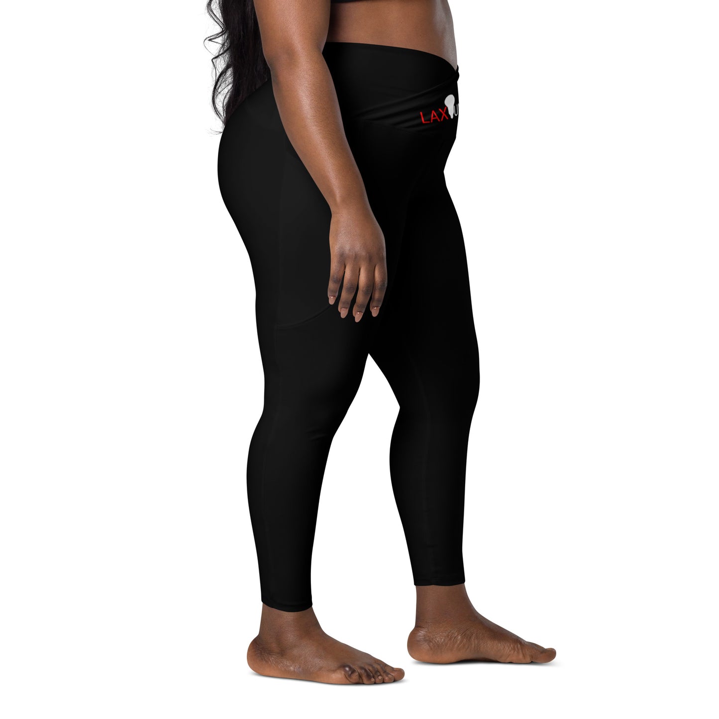 LAXUNIVERSE BLACK Crossover leggings with pockets