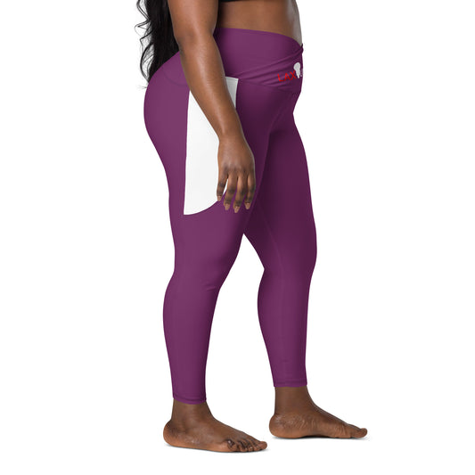 LAXUNIVERSE Palatinate Purple Crossover leggings with pockets