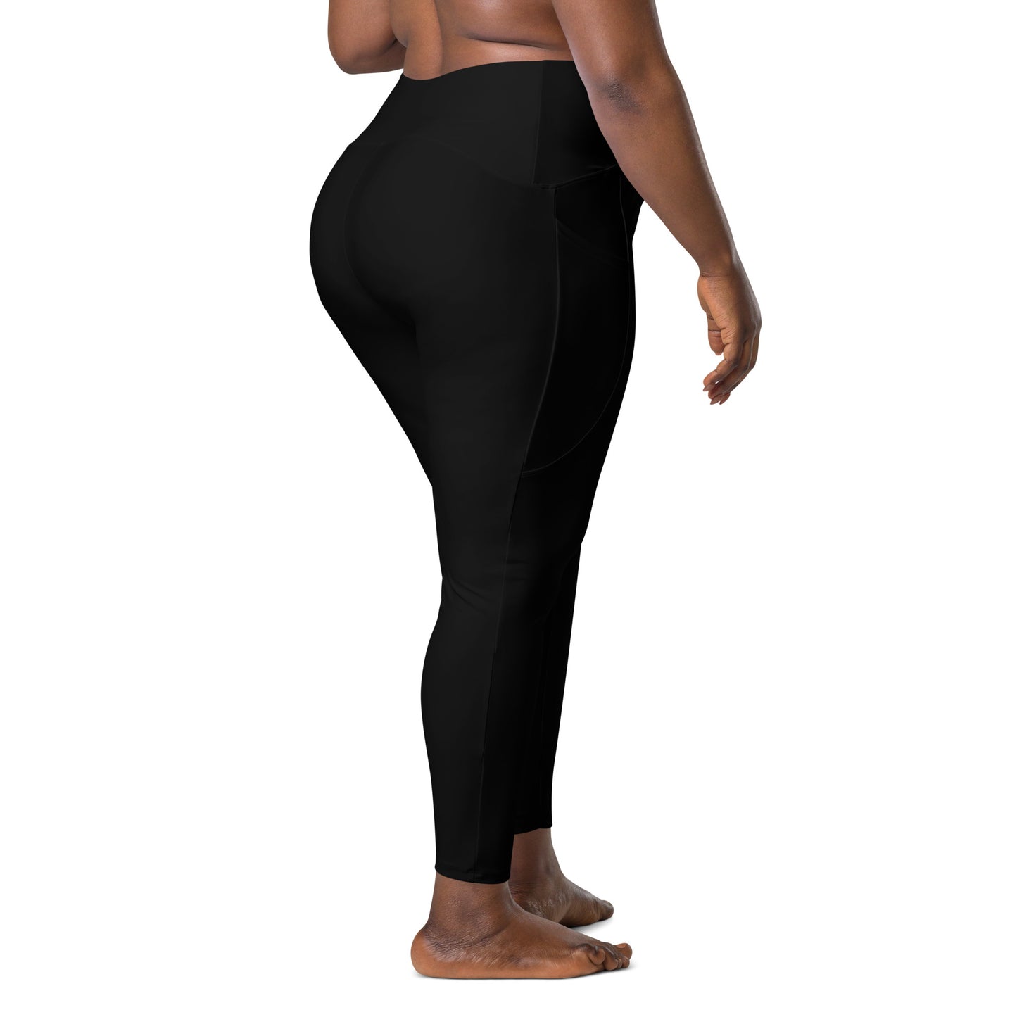 LAXUNIVERSE BLACK Crossover leggings with pockets