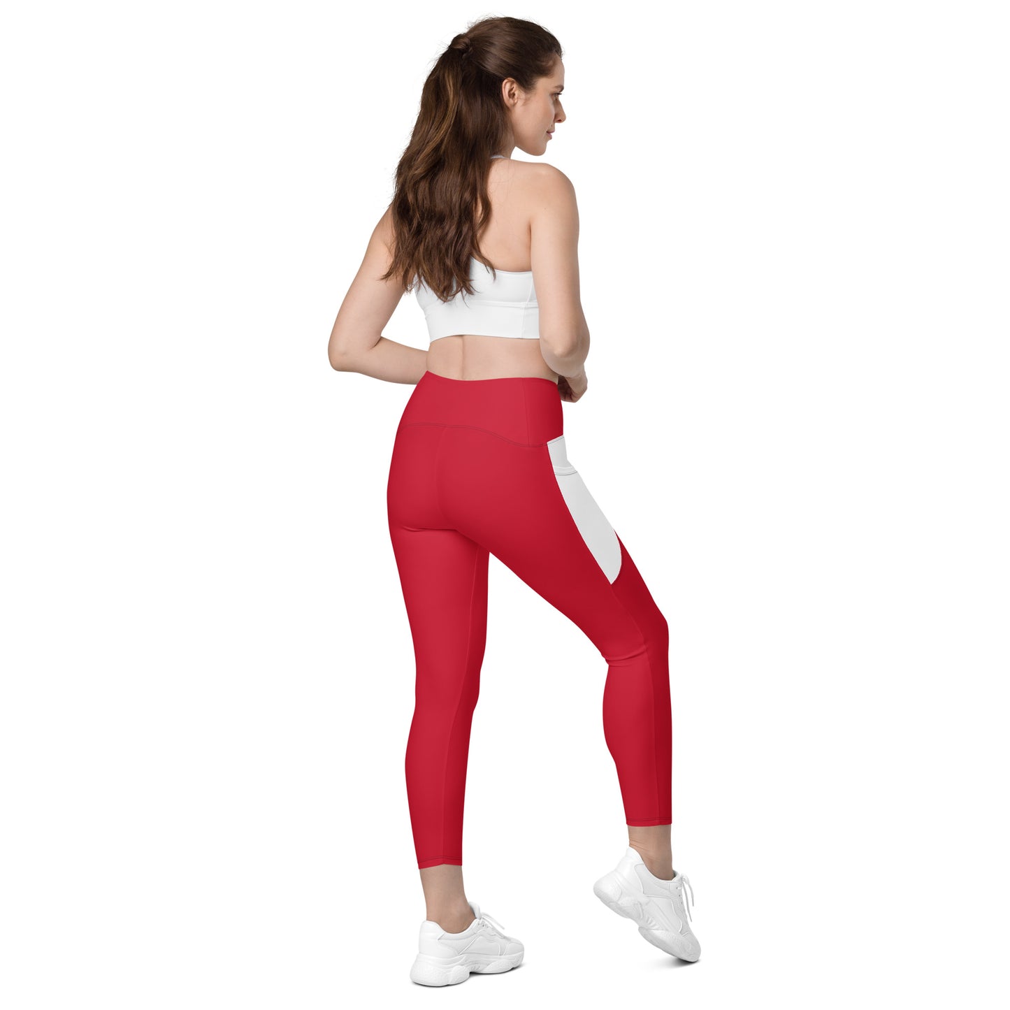 LAXUNIVERSE RED Crossover leggings with pockets