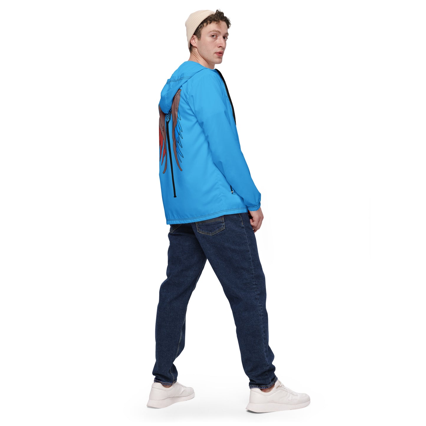 LAXUNIVERSE WINGS Deep Sky Blue Men’s windbreaker