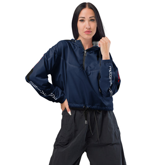 LAXUNIVERSE WINGS NAVY Women’s cropped windbreaker