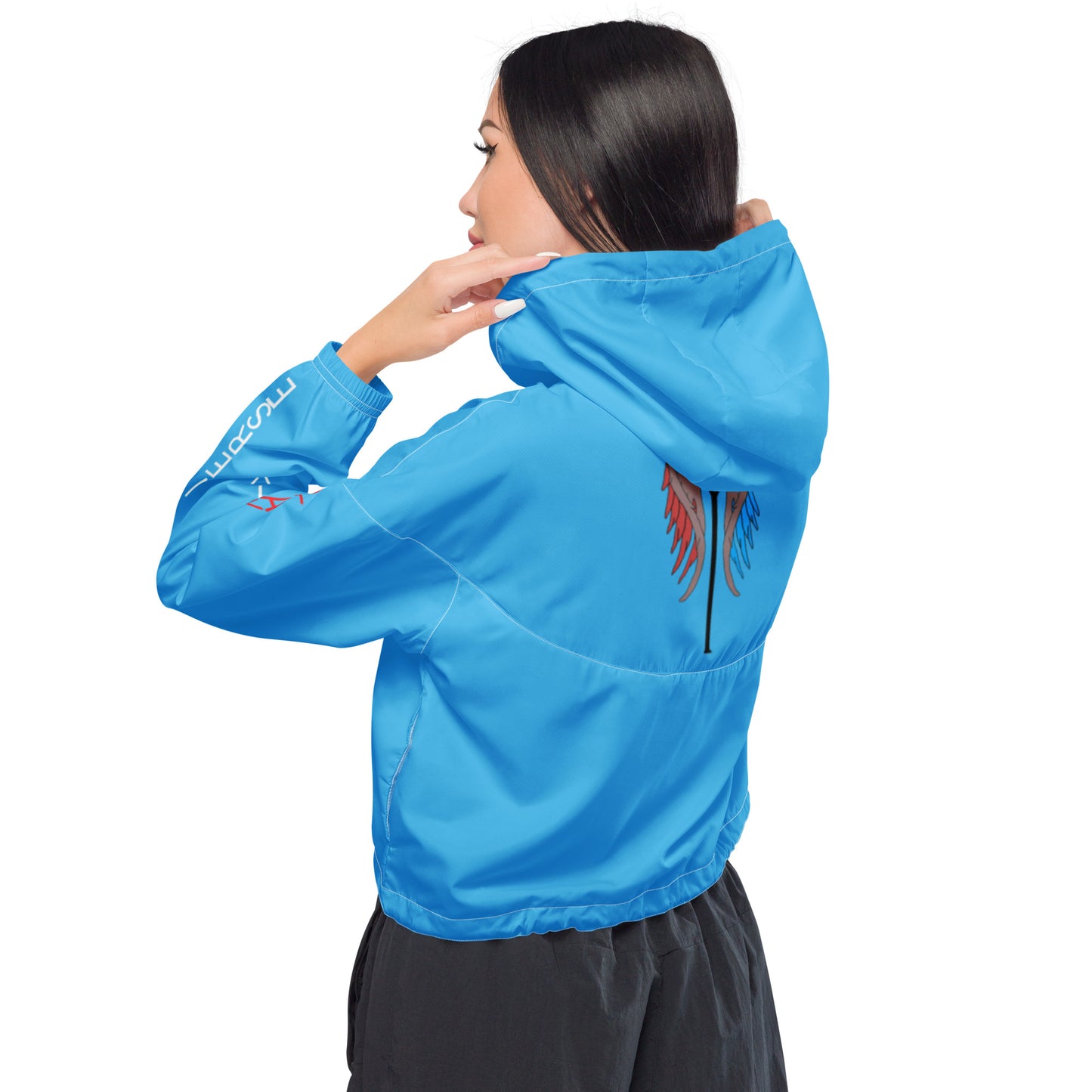 LAXUNIVERSE WINGS Deep Sky BlueWomen’s cropped windbreaker