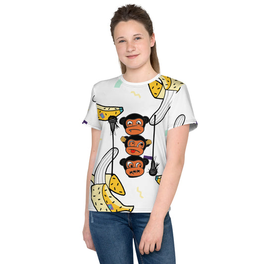 LAXMONKEY BANANA WHITE Youth Crew Neck