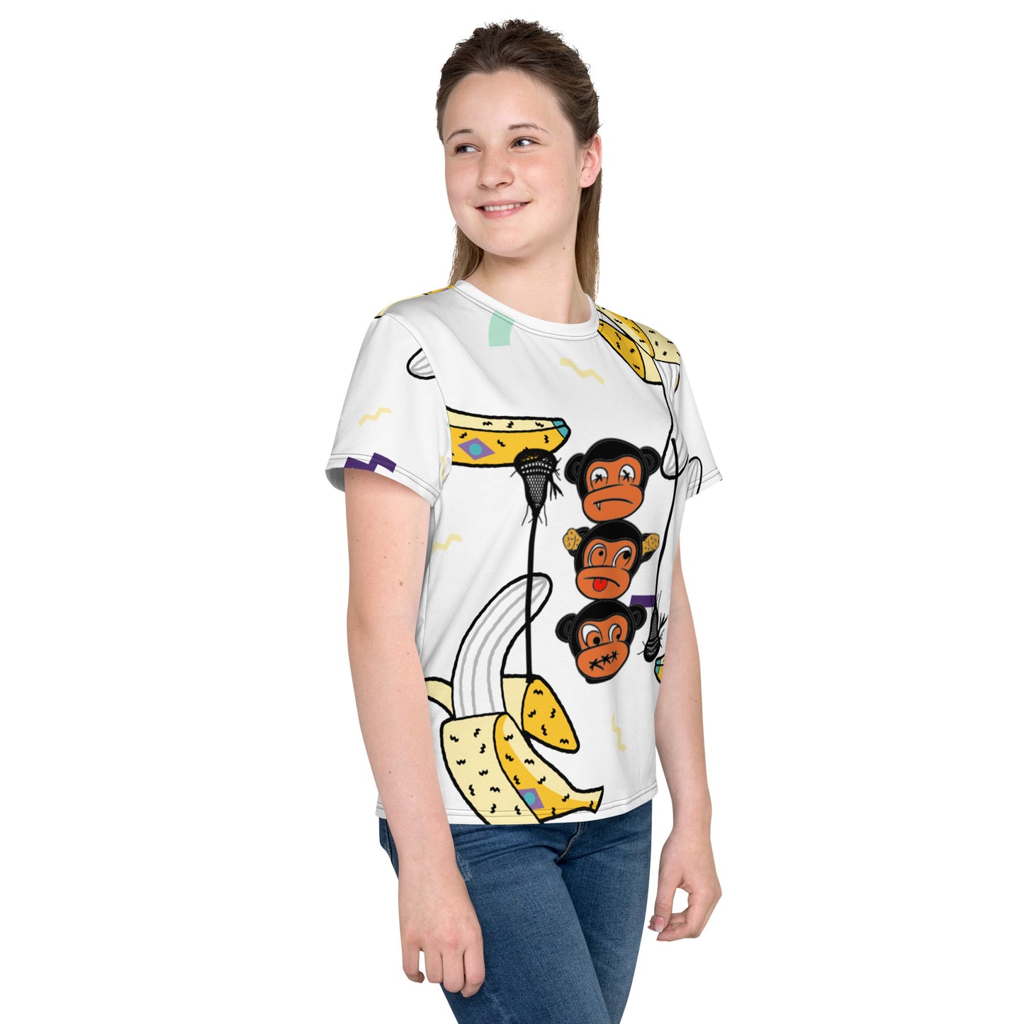 LAXMONKEY BANANA WHITE Youth Crew Neck