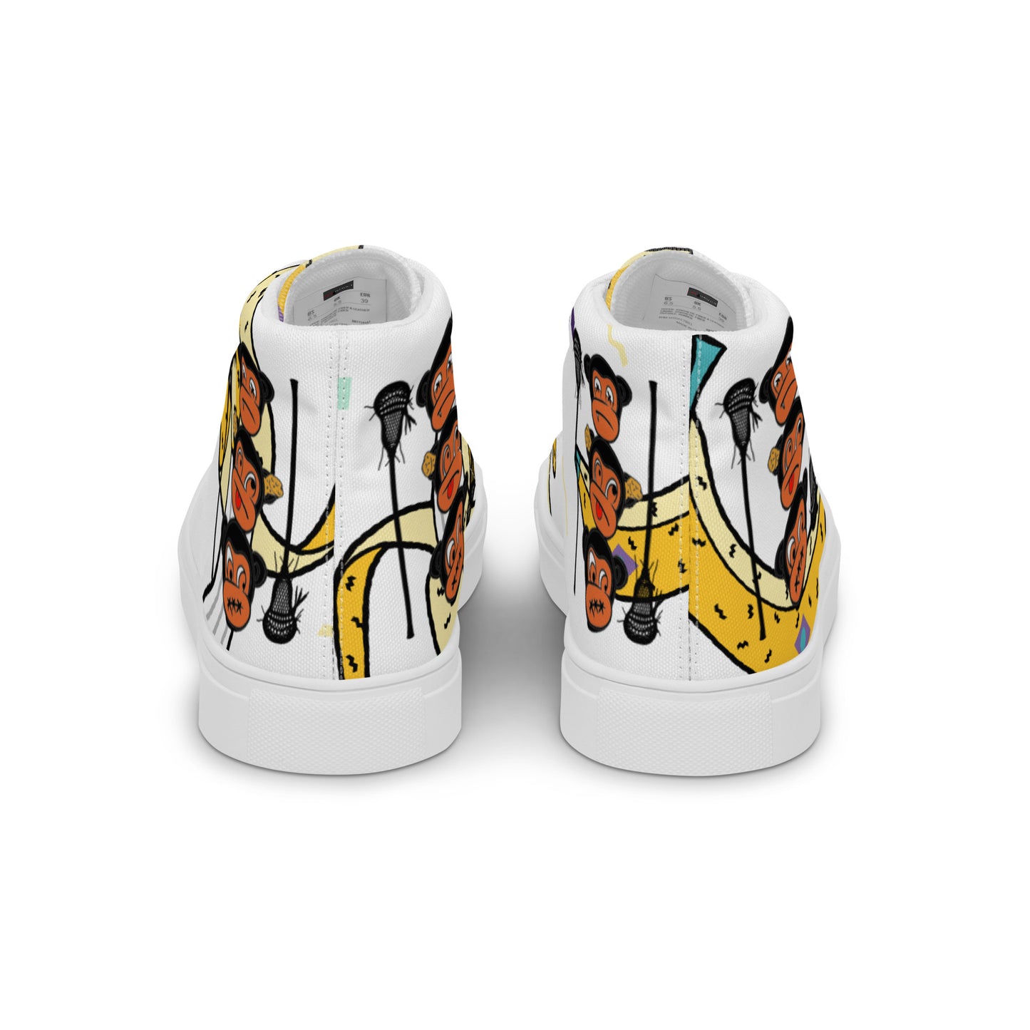 LAXMONKEY BANANA WHITE Men’s high top canvas shoes