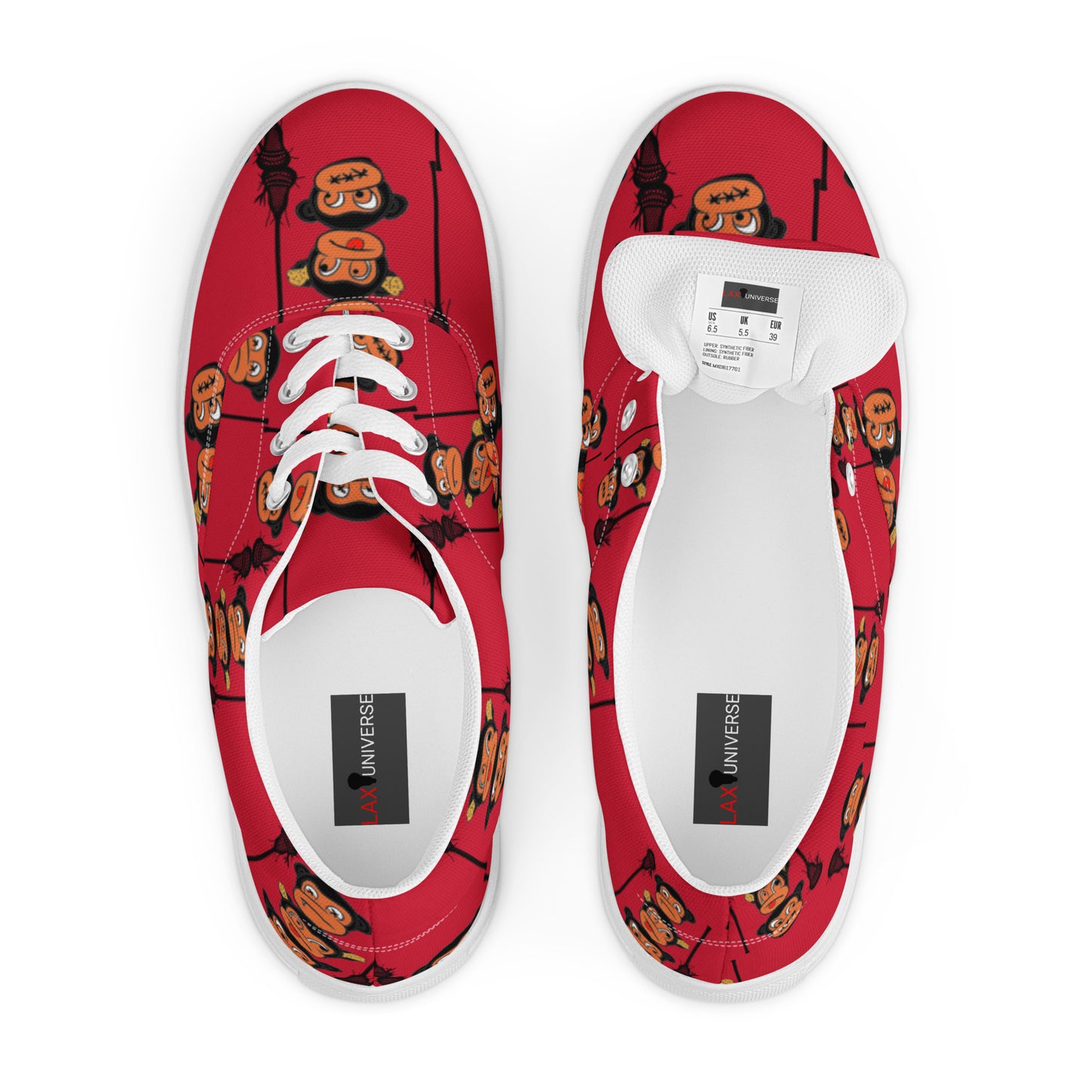 LAXMONKEY RED Men’s lace-up canvas shoes