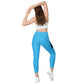 LAXUNIVERSE Deep Sky Blue Crossover leggings with pockets