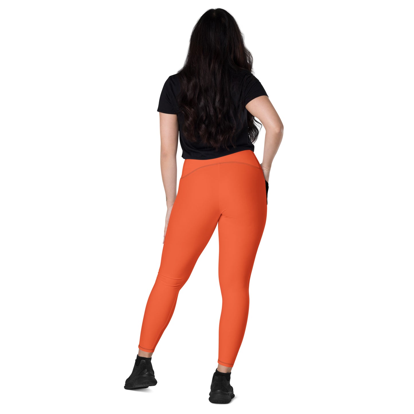 LAXUNIVERSE Outrageous Orange Crossover leggings with pockets