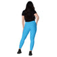 LAXUNIVERSE Deep Sky Blue Crossover leggings with pockets