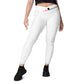LAXUNIVERSE WHITE Crossover leggings with pockets