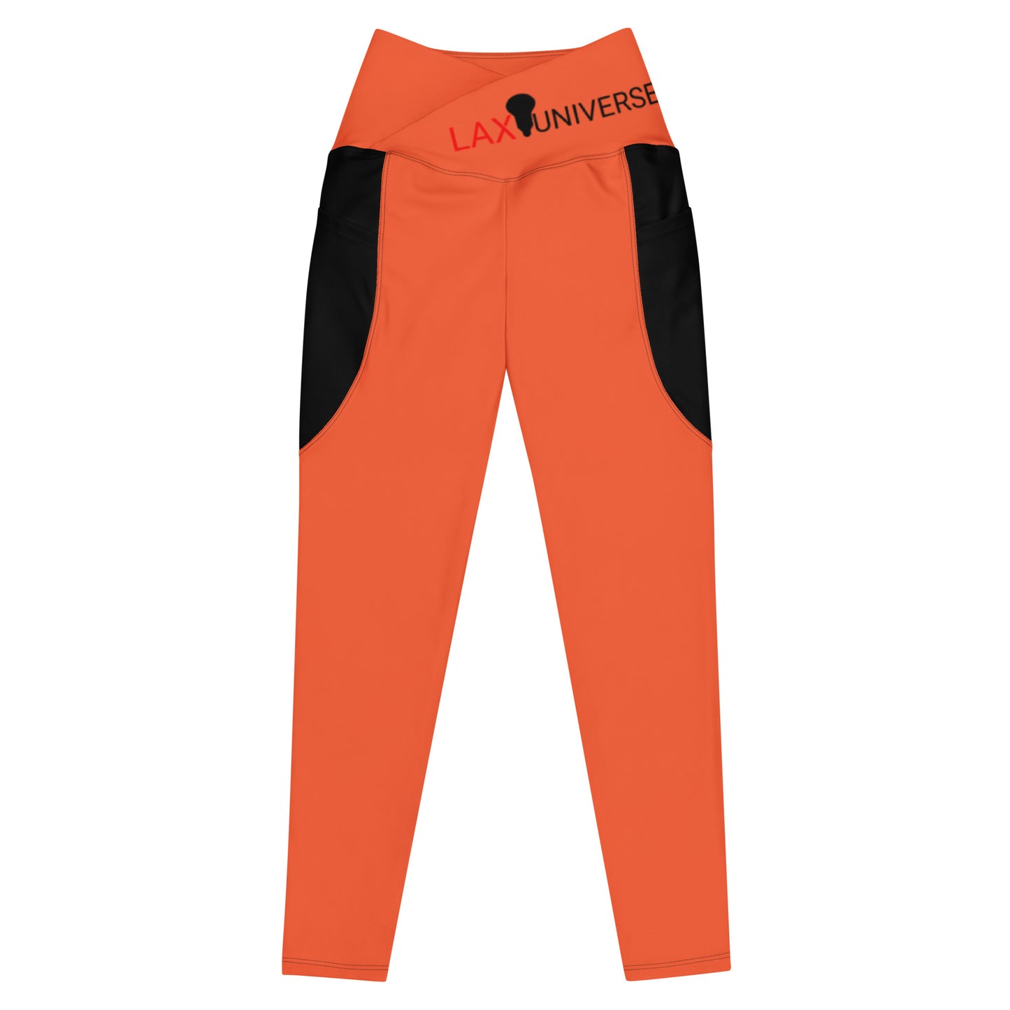 LAXUNIVERSE Outrageous Orange Crossover leggings with pockets