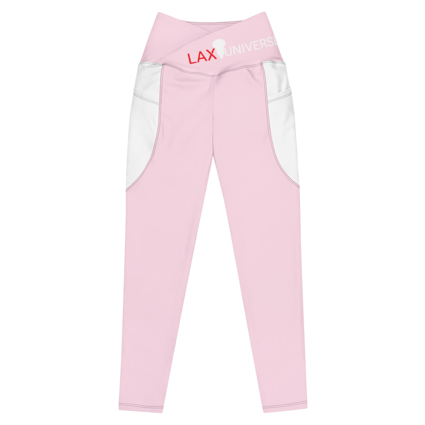 LAXUNIVERSE Pig Pink Crossover leggings with pockets