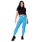 LAXUNIVERSE Deep Sky Blue Crossover leggings with pockets