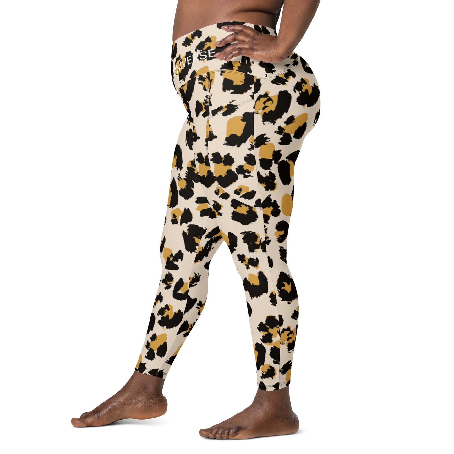 LAXUNIVERSE CHEETAH PRINT Crossover leggings with pockets