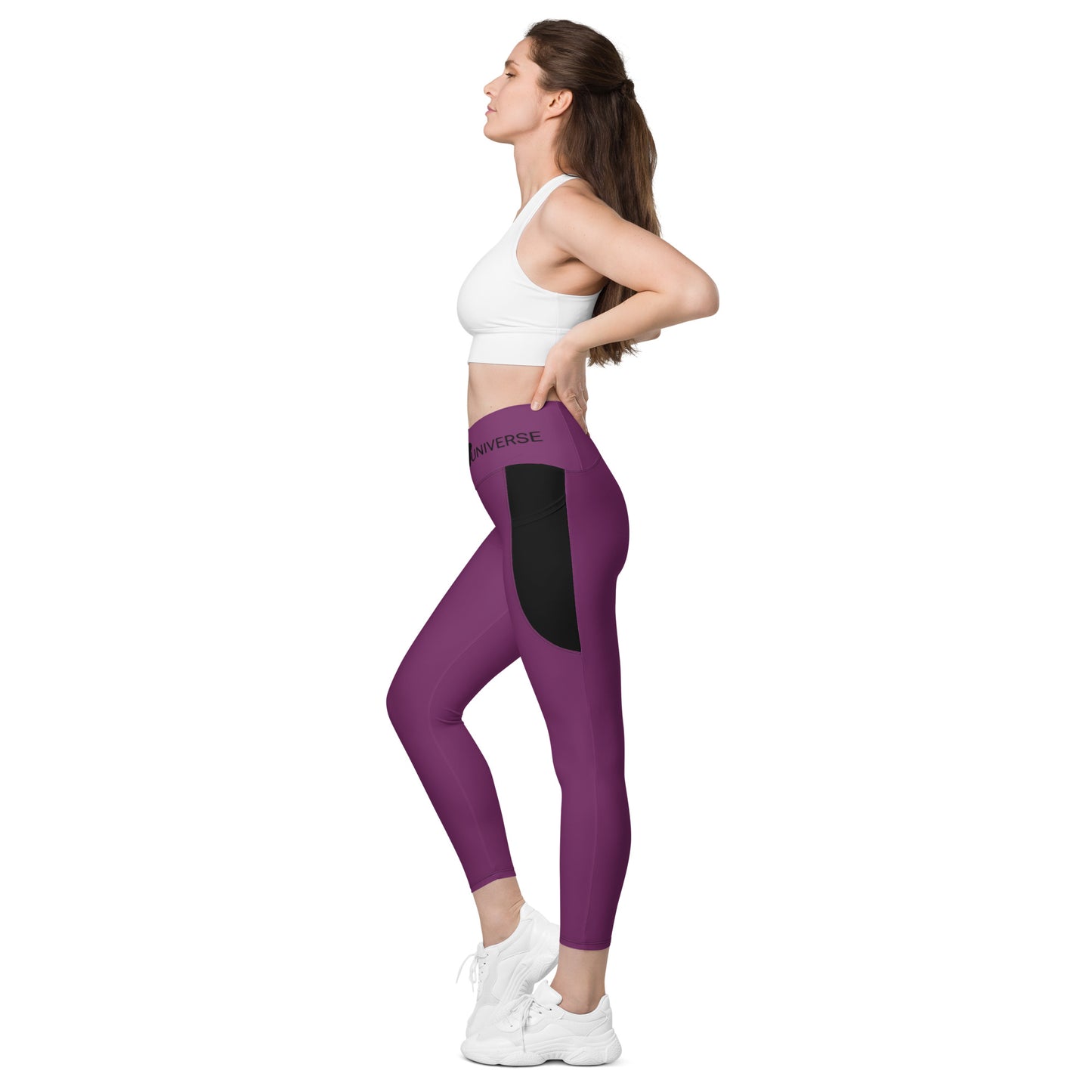 LAXUNIVERSE Palatinate Purple Crossover leggings with pockets