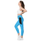 LAXUNIVERSE Deep Sky Blue Crossover leggings with pockets