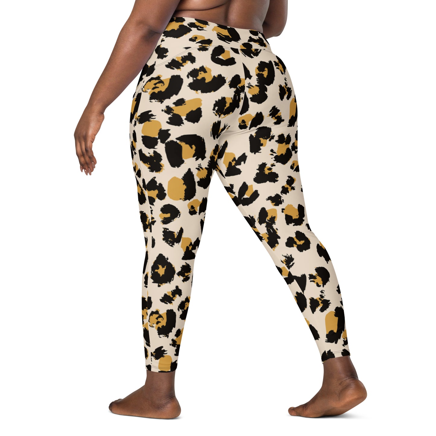 LAXUNIVERSE CHEETAH PRINT Crossover leggings with pockets