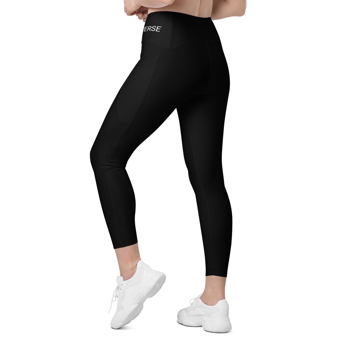 LAXUNIVERSE BLACK Crossover leggings with pockets