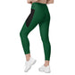LAXUNIVERSE Forest Green Crossover leggings with pockets