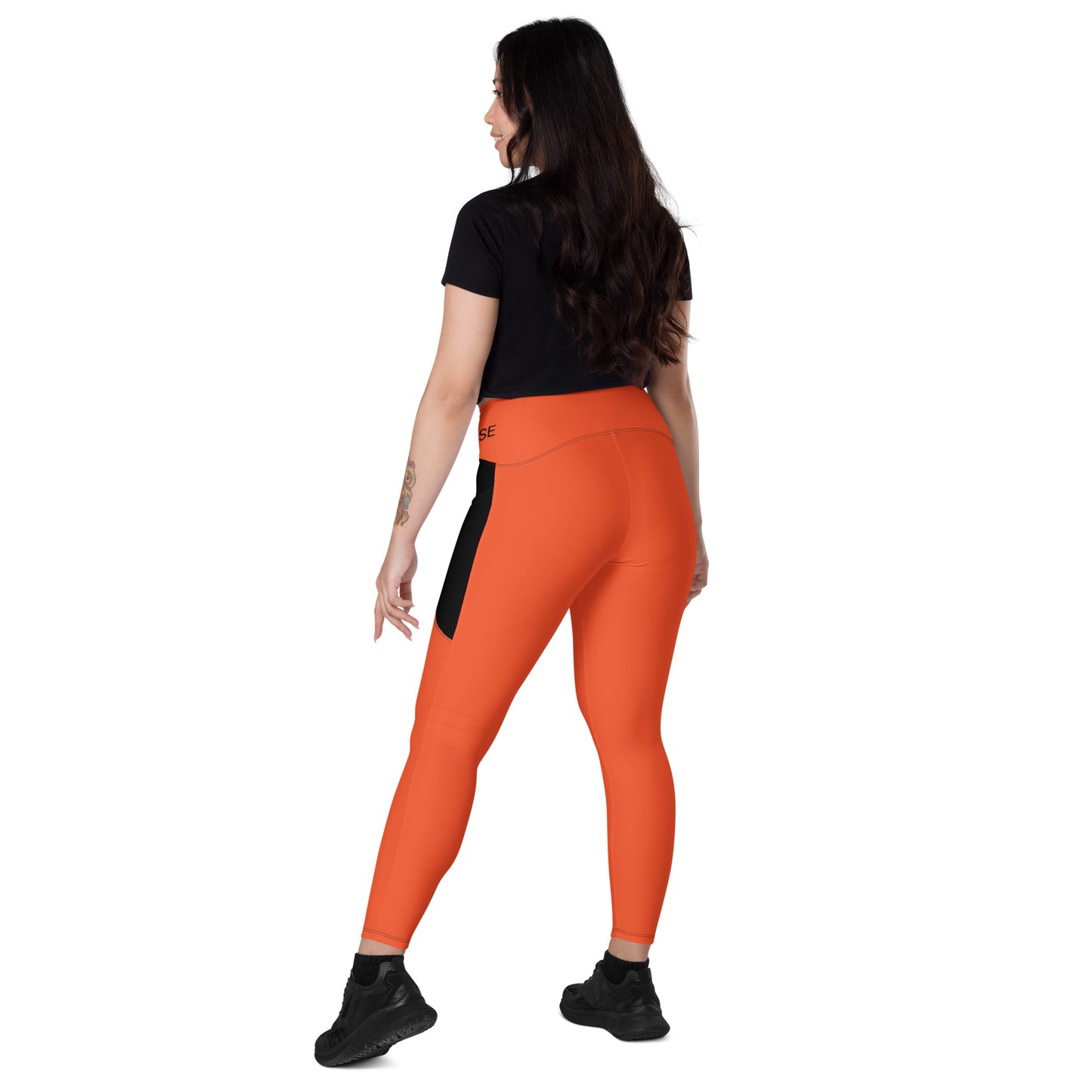 LAXUNIVERSE Outrageous Orange Crossover leggings with pockets