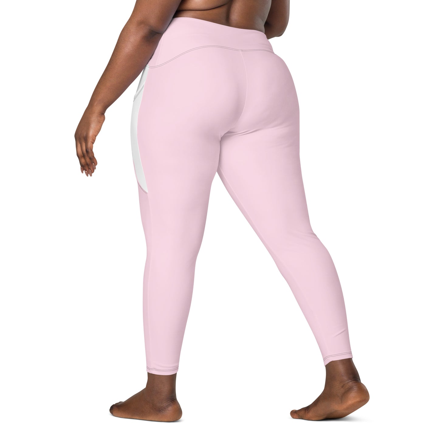 LAXUNIVERSE Pig Pink Crossover leggings with pockets