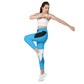 LAXUNIVERSE Deep Sky Blue Crossover leggings with pockets
