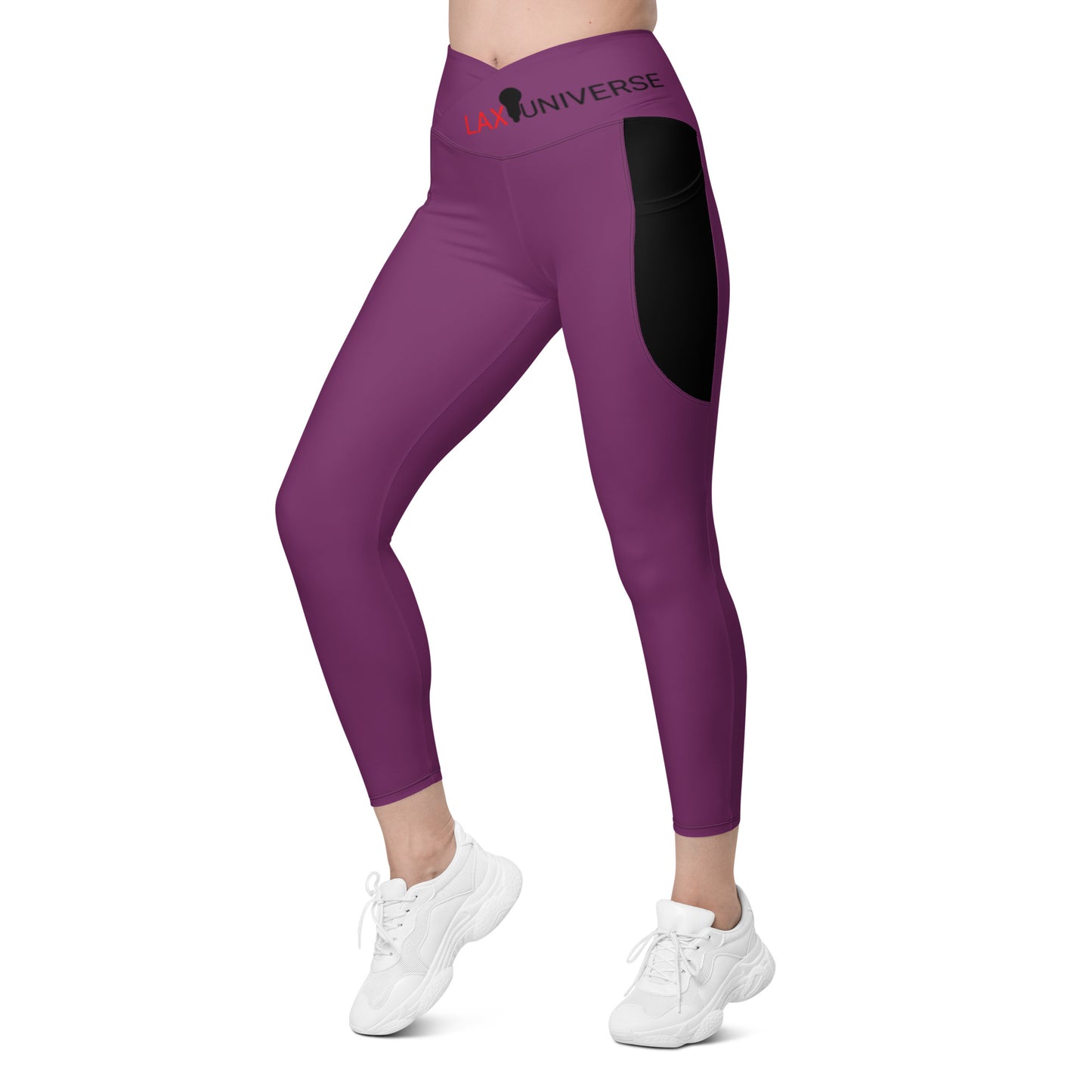 LAXUNIVERSE Palatinate Purple Crossover leggings with pockets