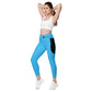 LAXUNIVERSE Deep Sky Blue Crossover leggings with pockets