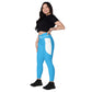 LAXUNIVERSE Deep Sky Blue Crossover leggings with pockets