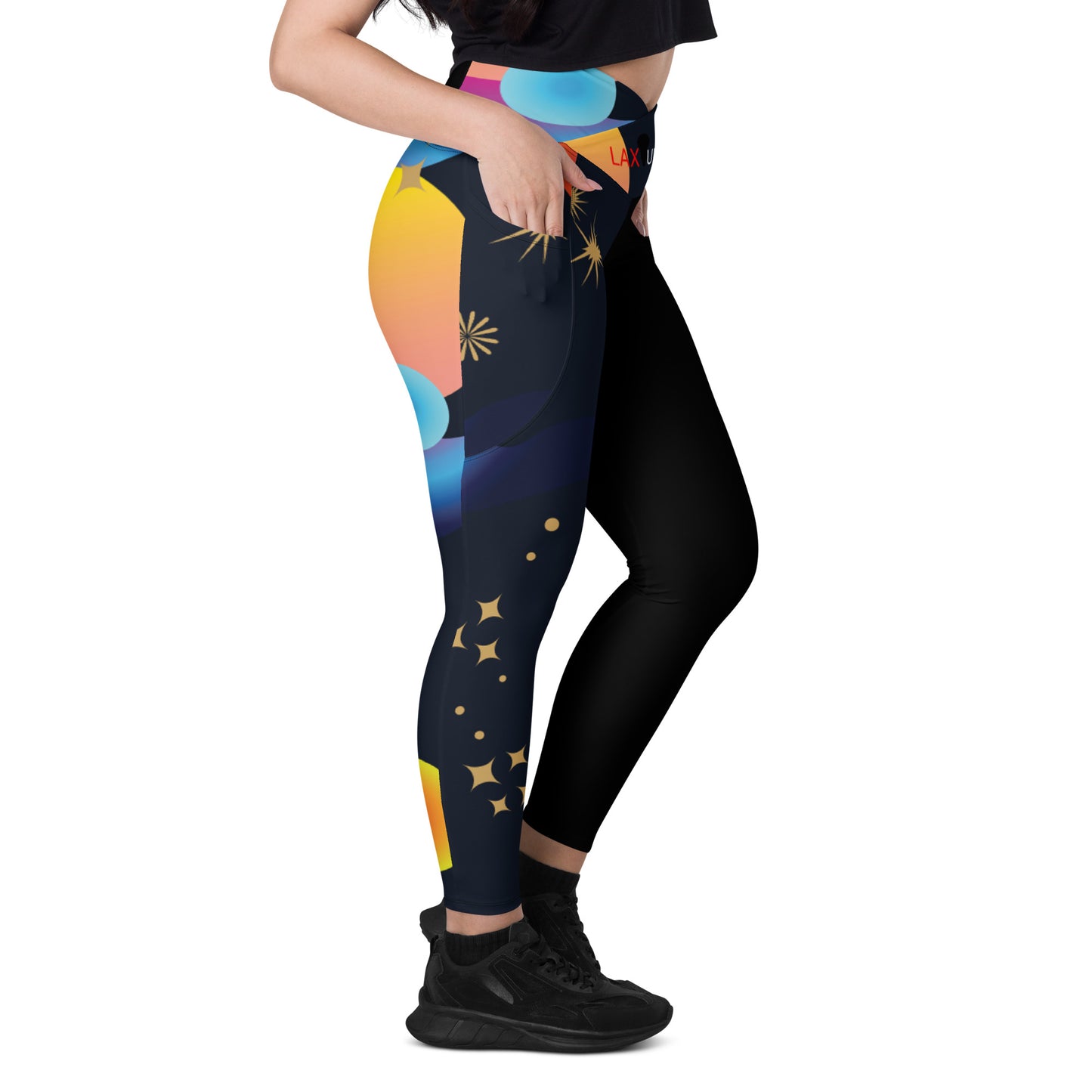 LAXUNIVERSE MOON BEAR Crossover leggings with pockets