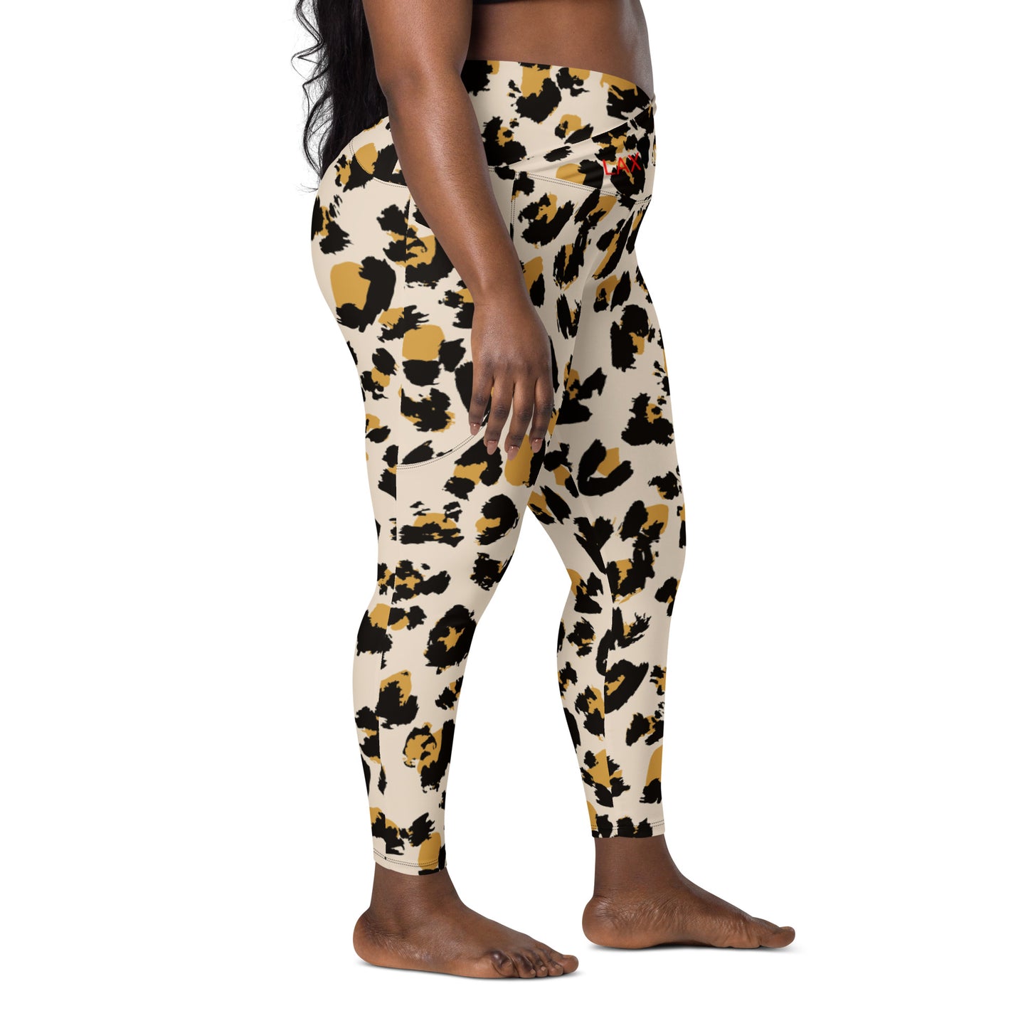 LAXUNIVERSE CHEETAH PRINT Crossover leggings with pockets