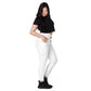 LAXUNIVERSE WHITE Crossover leggings with pockets