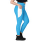 LAXUNIVERSE Deep Sky Blue Crossover leggings with pockets