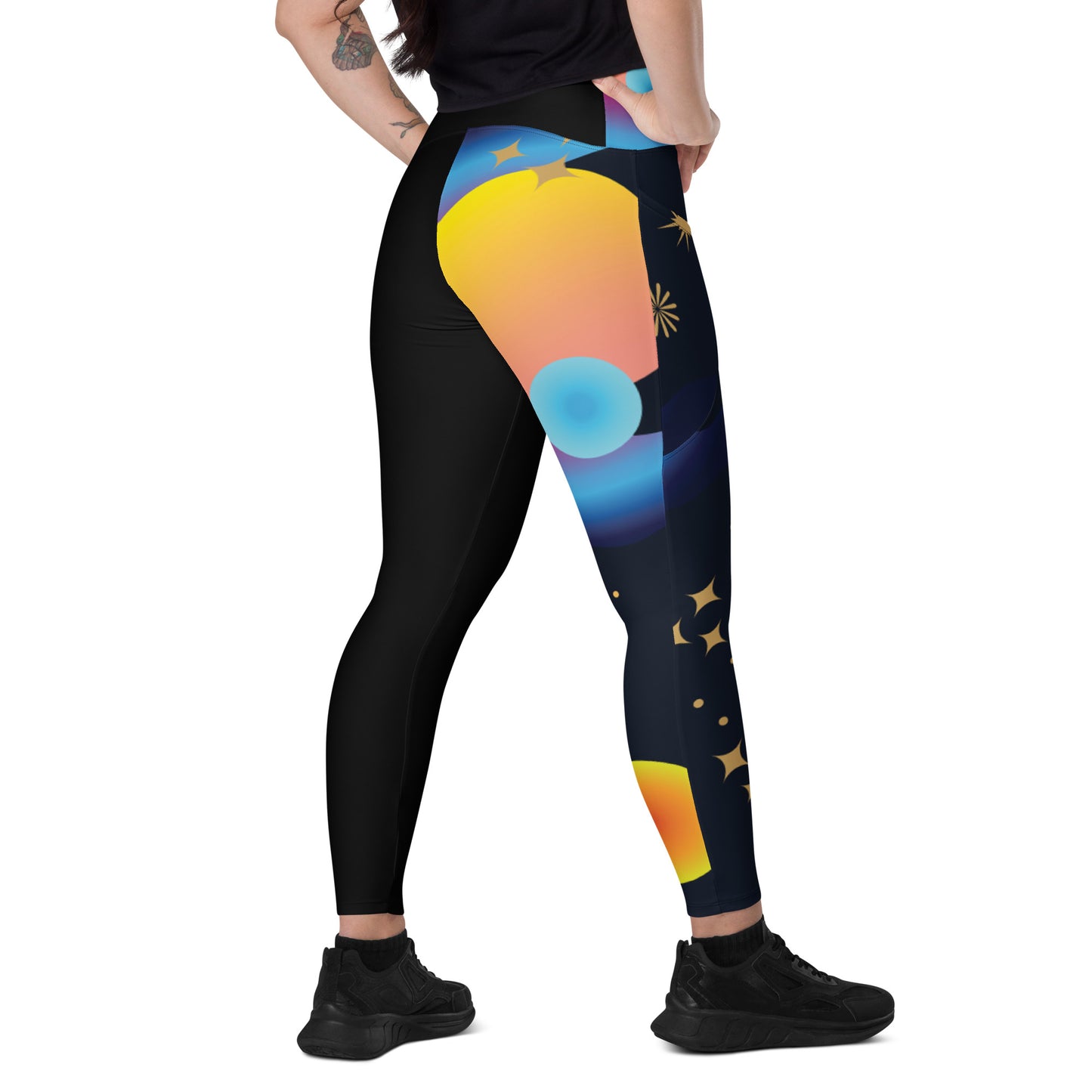 LAXUNIVERSE MOON BEAR Crossover leggings with pockets