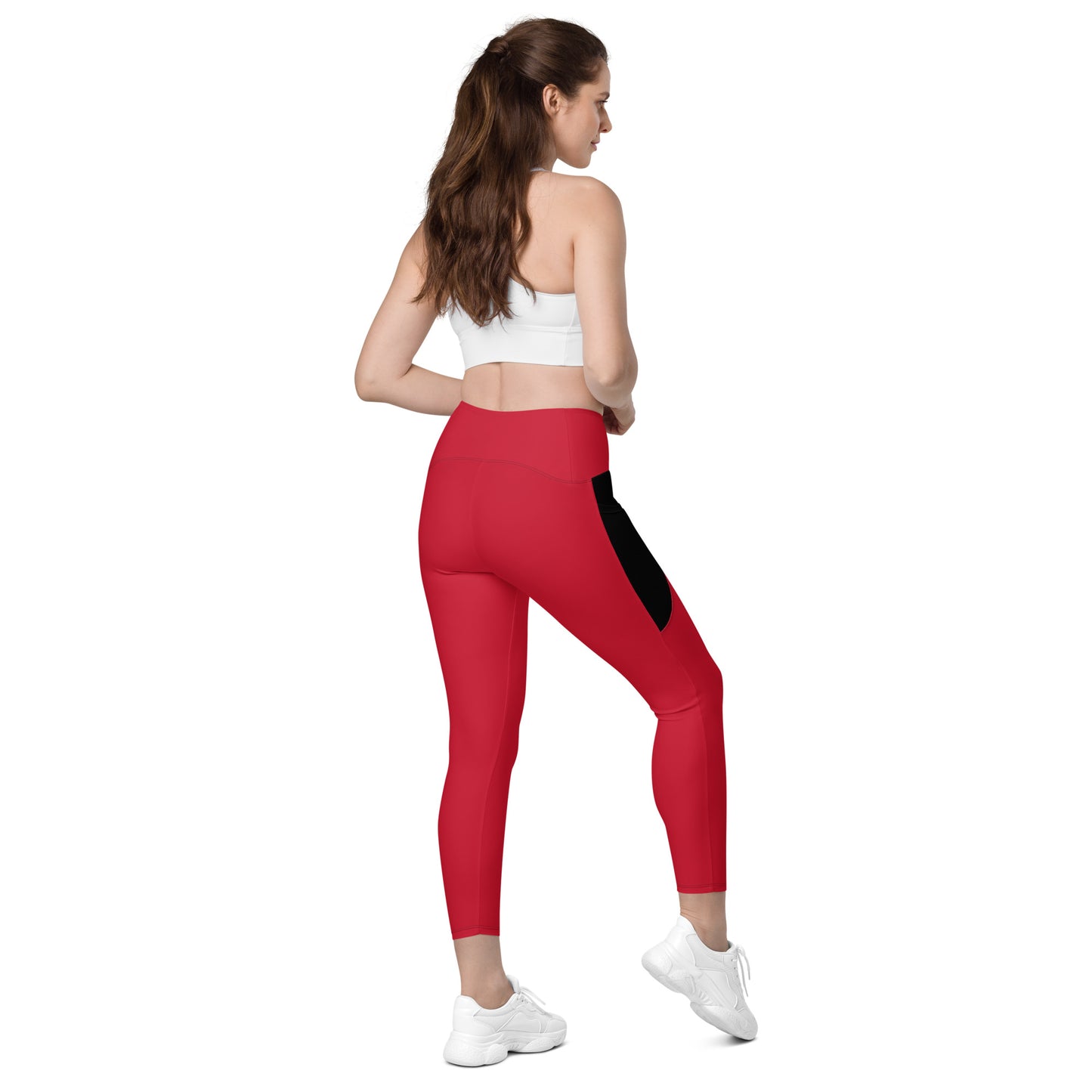 LAXUNIVERSE RED Crossover leggings with pockets