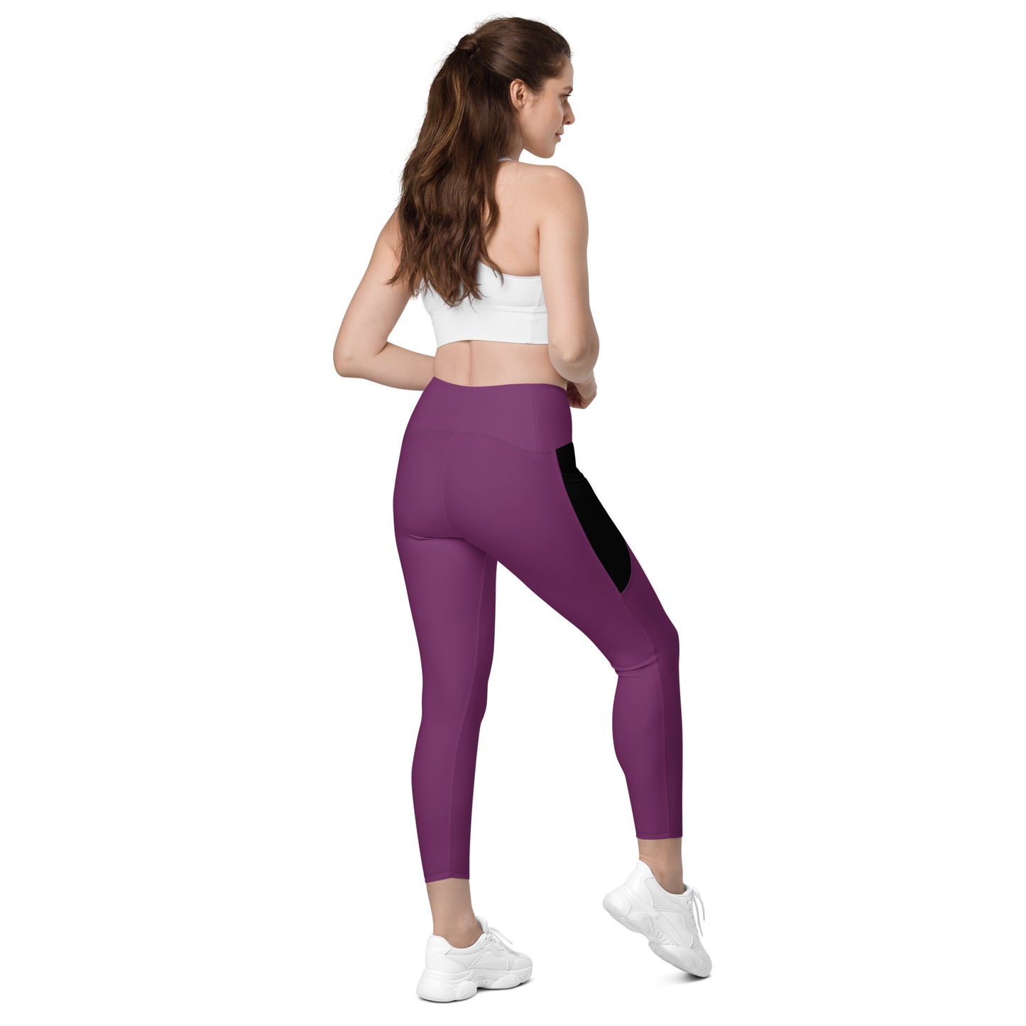LAXUNIVERSE Palatinate Purple Crossover leggings with pockets