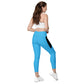 LAXUNIVERSE Deep Sky Blue Crossover leggings with pockets